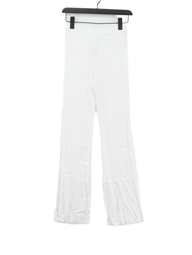 Zara Women's Suit Trousers XS White Viscose with Elastane