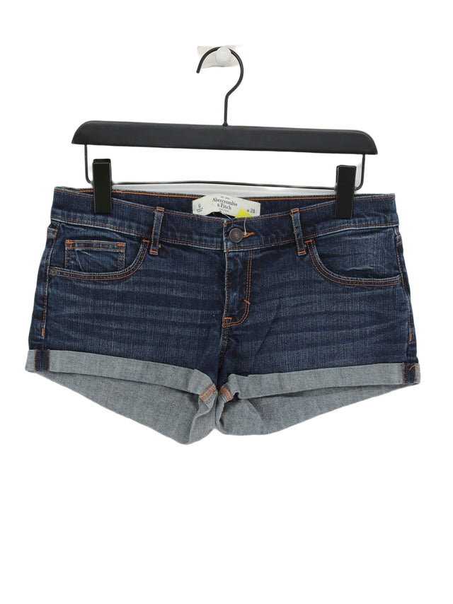 Abercrombie & Fitch Women's Shorts W 28 in Blue Cotton with Elastane