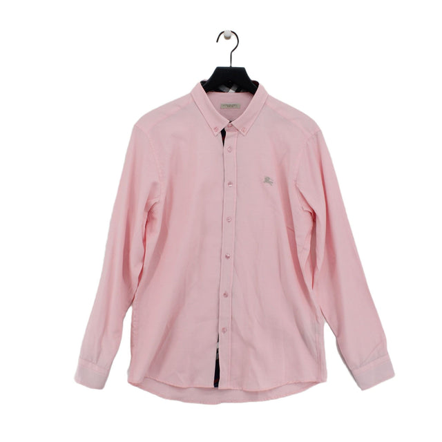 Burberry Men's Shirt XL Pink Cotton with Elastane