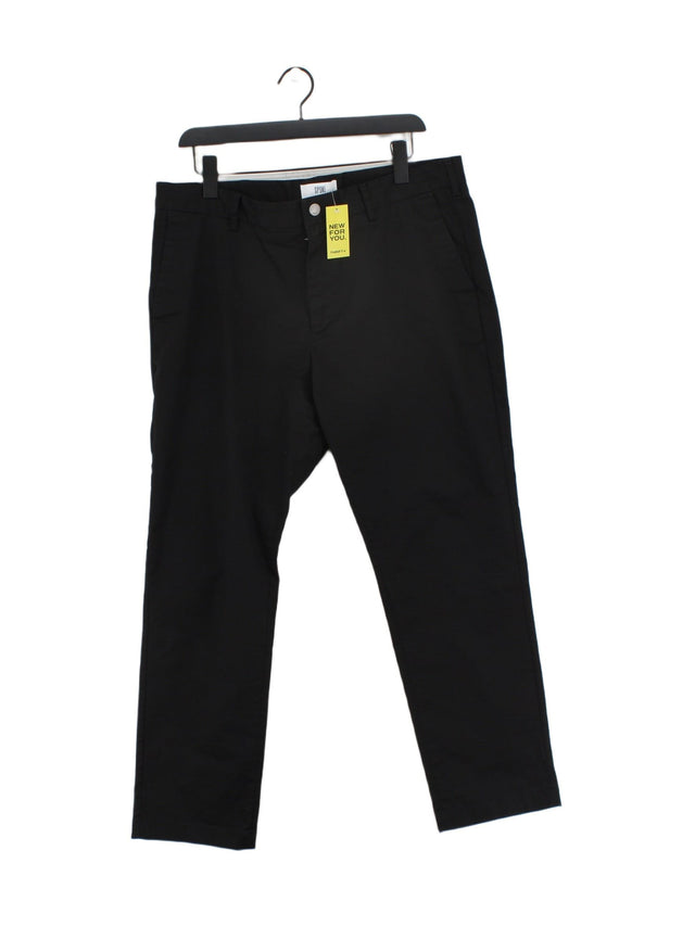 Spoke Men's Trousers W 36 in Black Cotton with Elastane