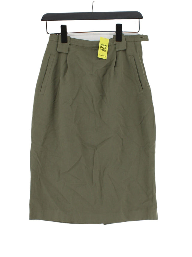 Max Mara Women's Midi Skirt UK 8 Green Rayon with Other, Wool