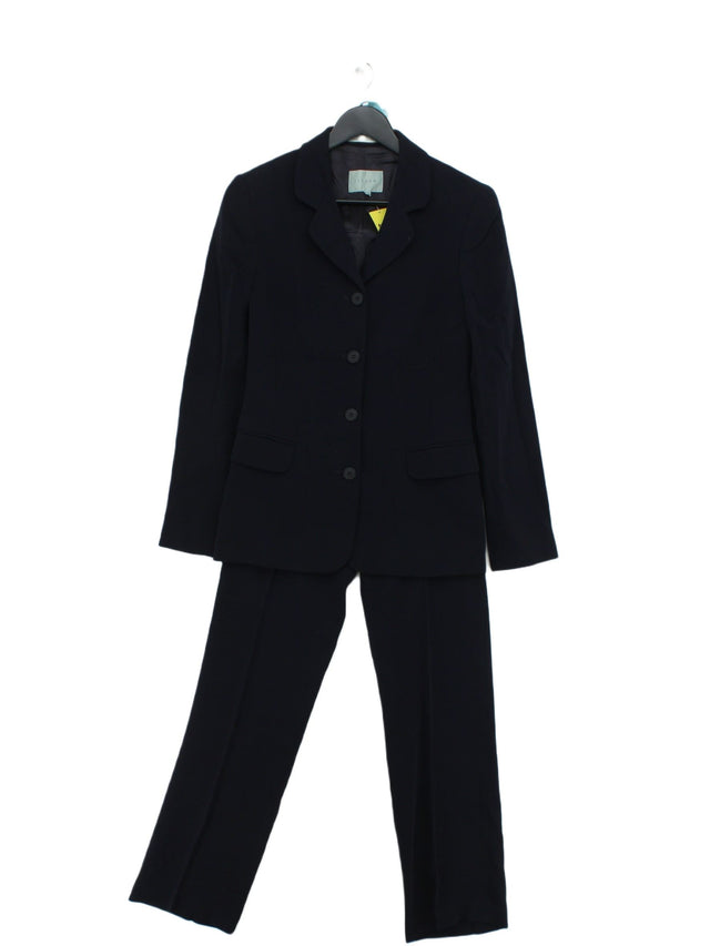 Jigsaw Women's Two Piece Suit UK 8 Blue Wool with Polyamide, Viscose