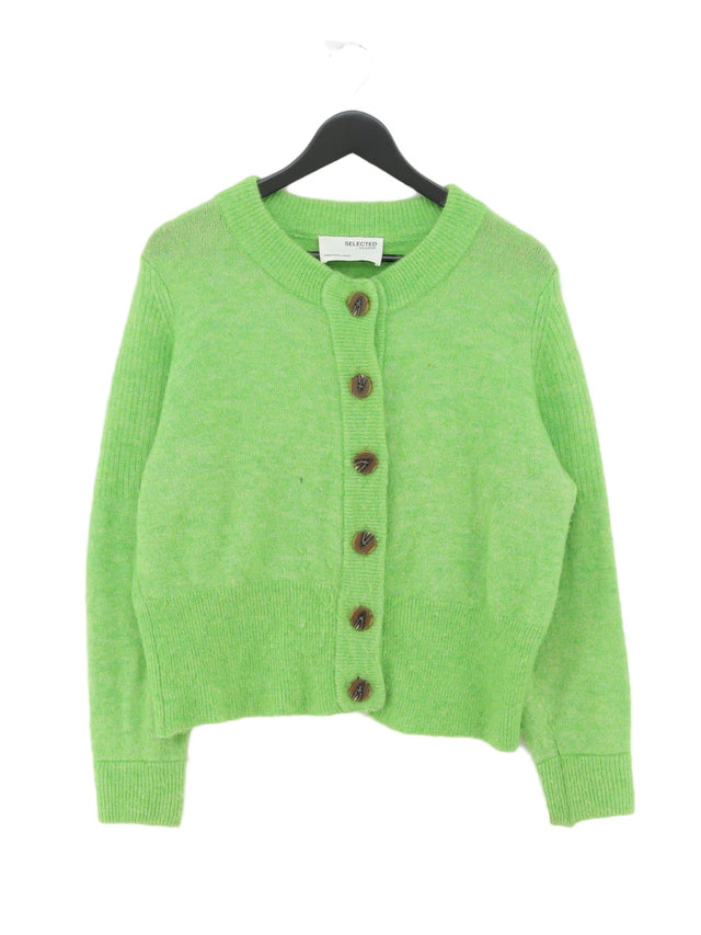 Selected Femme Women's Cardigan XL Green Wool with Elastane, Nylon, Other
