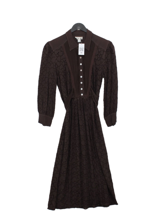 Ghost Women's Midi Dress UK 12 Brown 100% Viscose