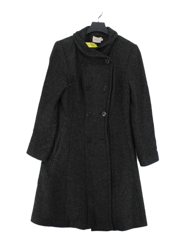 Reiss Women's Coat M Black Wool with Polyamide, Viscose