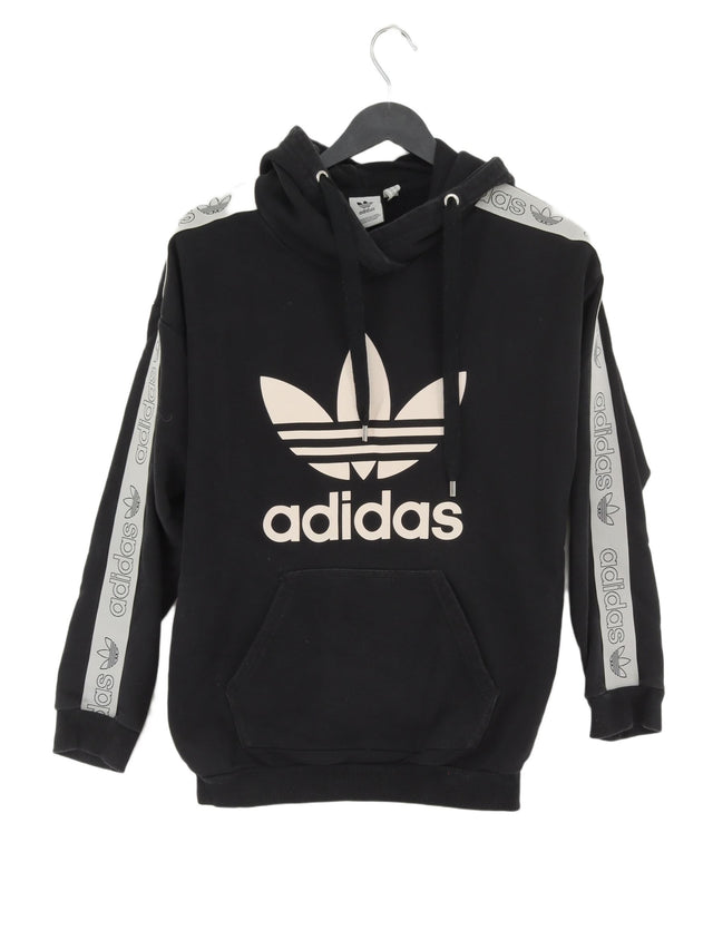 Adidas Women's Hoodie UK 8 Black Cotton with Polyester