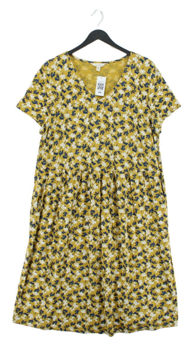 Seasalt Women's Maxi Dress UK 18 Yellow 100% Cotton