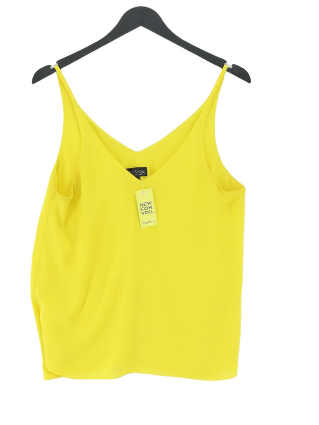 Topshop Women's T-Shirt UK 10 Yellow 100% Polyester