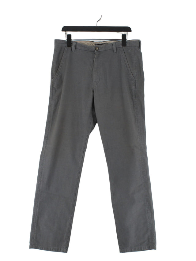 Rocha.John Rocha Men's Trousers W 34 in Grey 100% Cotton