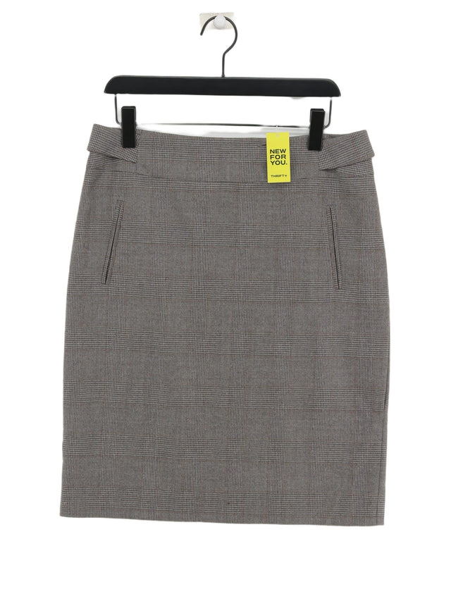 Jigsaw Women's Midi Skirt UK 14 Brown Wool with Elastane