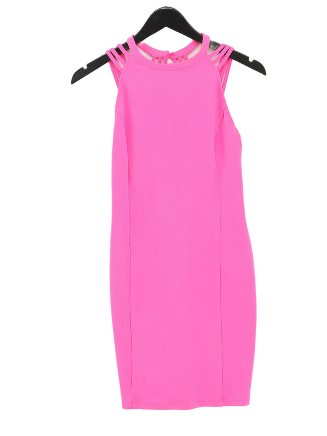 River Island Women's Mini Dress UK 10 Pink Elastane with Polyester