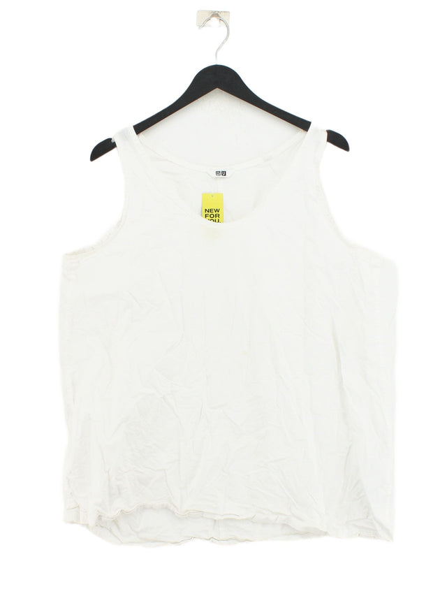 Uniqlo Women's T-Shirt XL White 100% Cotton