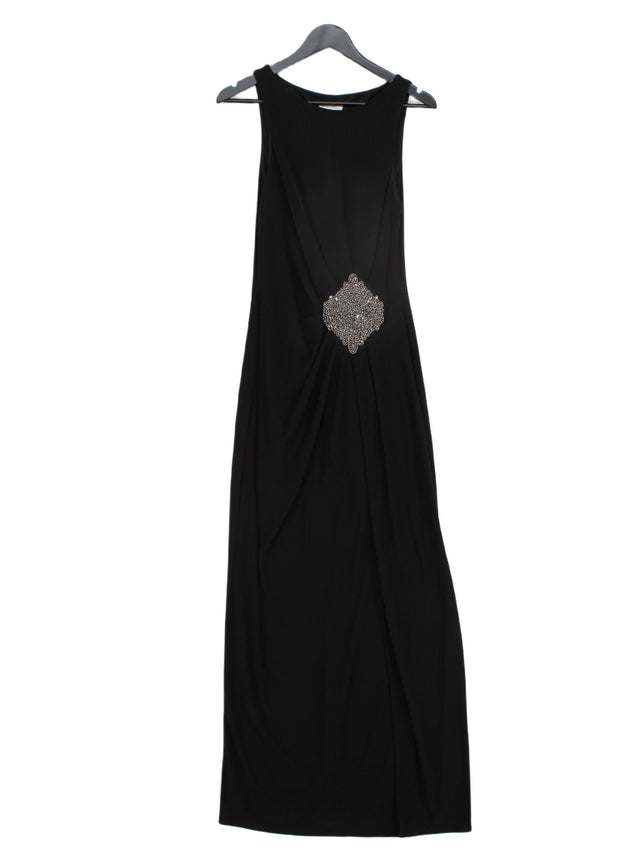 Monsoon Women's Maxi Dress UK 12 Black Polyester with Elastane
