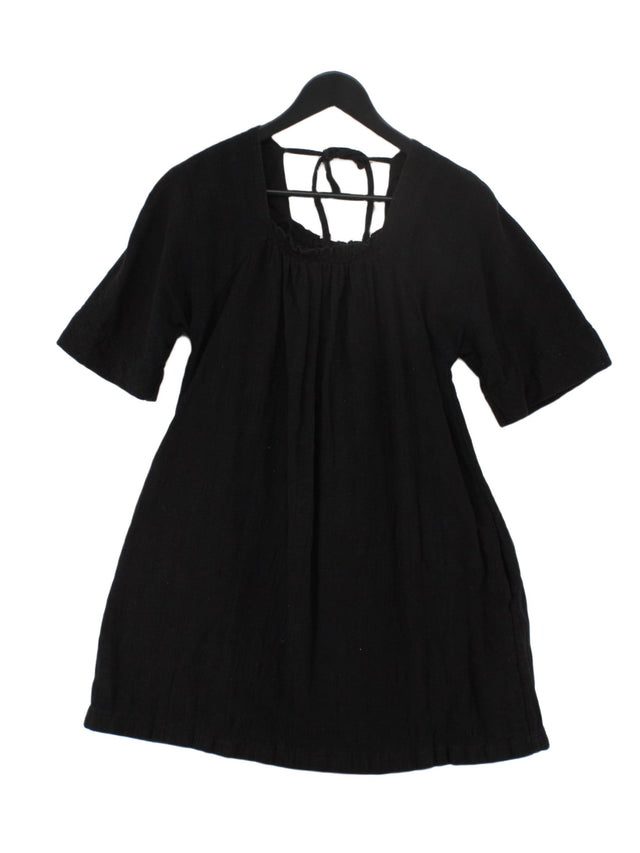 & Other Stories Women's Midi Dress UK 8 Black Cotton with Viscose