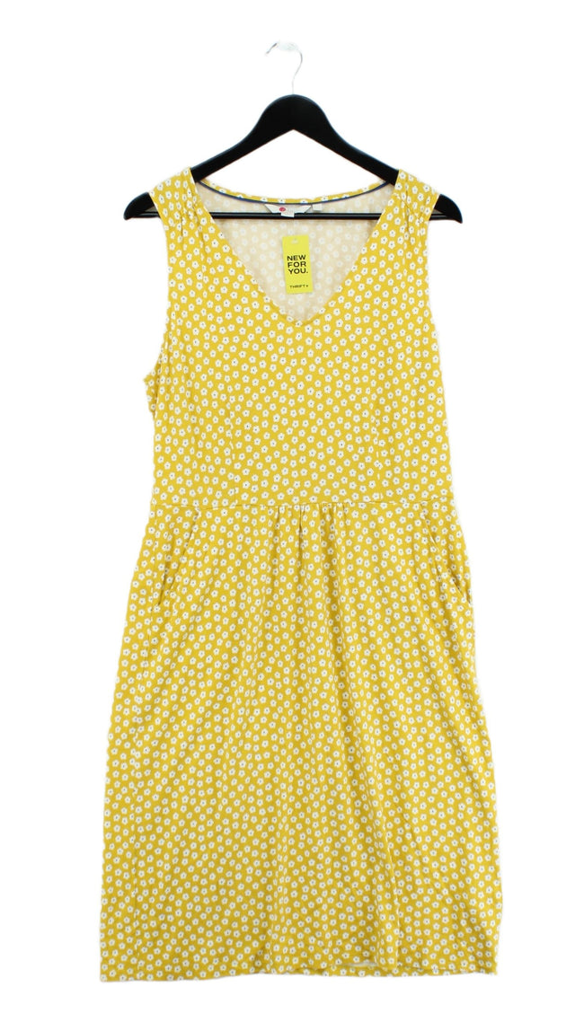 Boden Women's Midi Dress UK 16 Yellow Lyocell Modal with Cotton