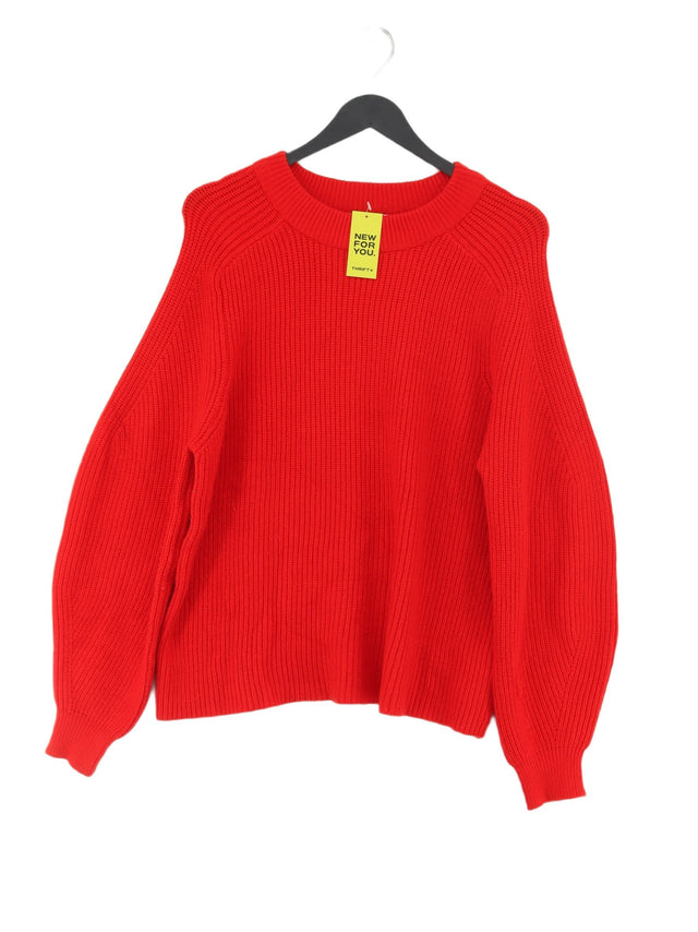 Pull&Bear Women's Jumper M Red Viscose with Nylon, Polyester