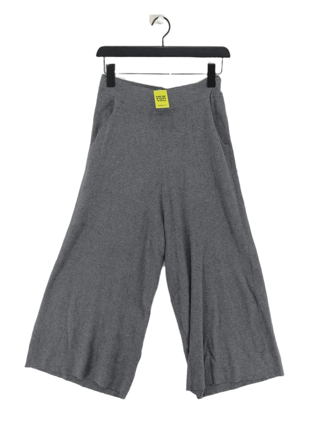 Zara Women's Trousers M Grey Viscose with Nylon, Polyester