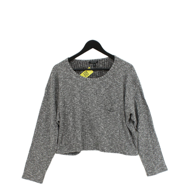 Topshop Women's Jumper UK 12 Grey Polyester with Viscose