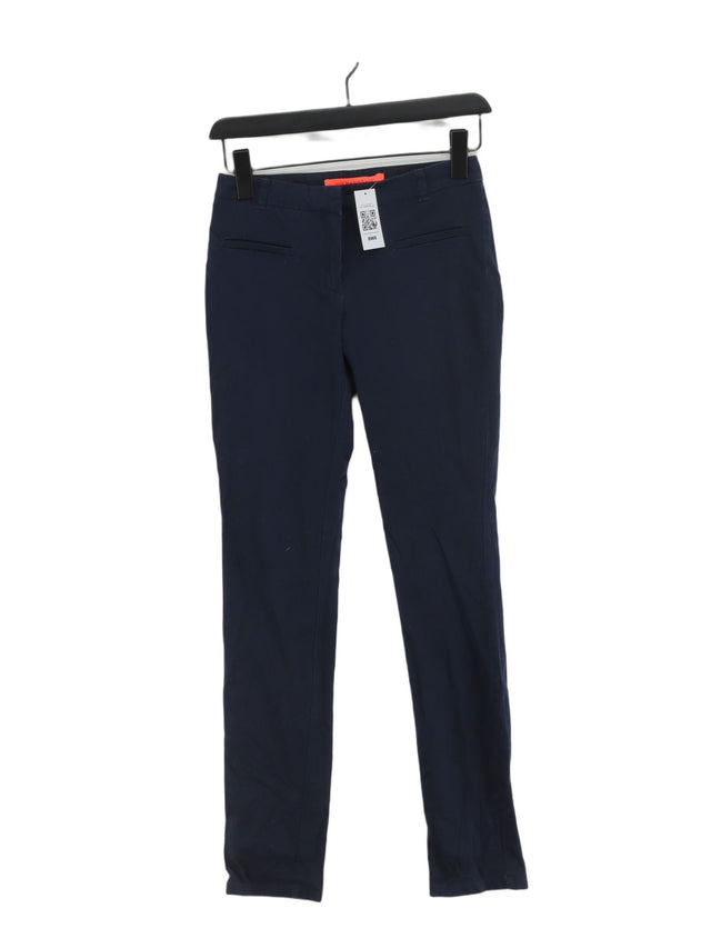 Mango Women's Suit Trousers UK 6 Blue Cotton with Elastane