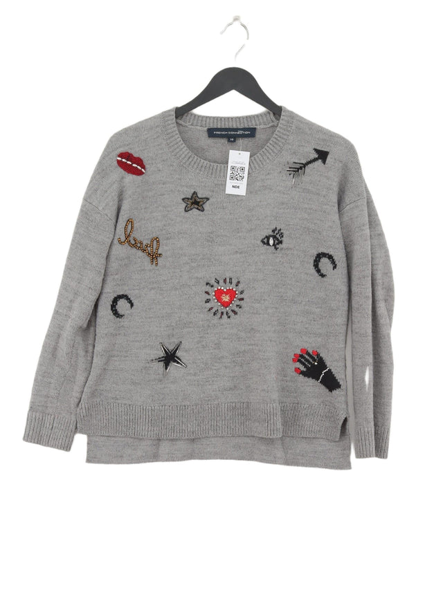 French Connection Women's Jumper XS Grey Wool with Acrylic