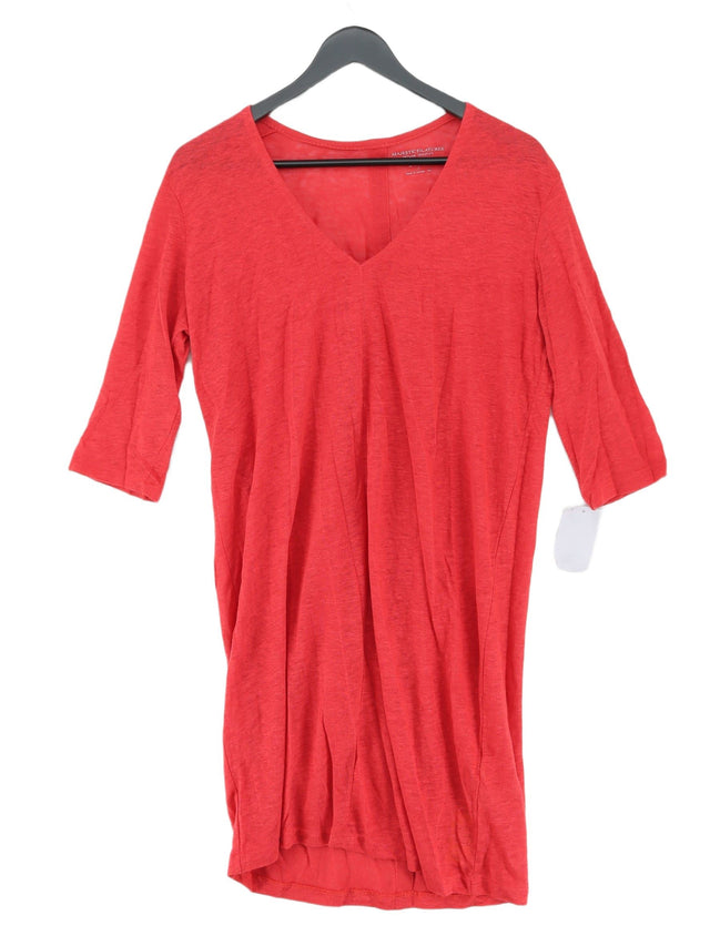 Majestic Filatures Women's Midi Dress M Red 100% Linen