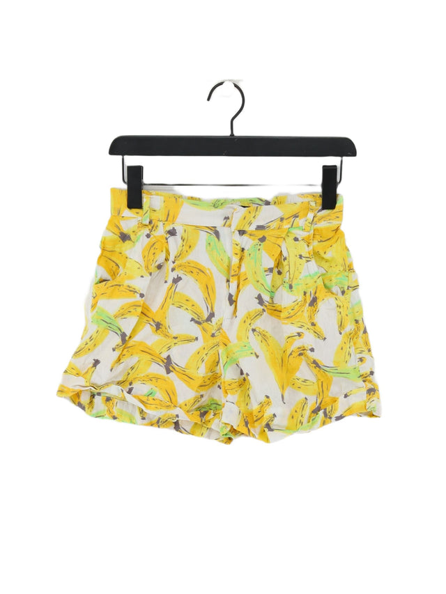 Zara Women's Shorts XS Yellow Cotton with Linen