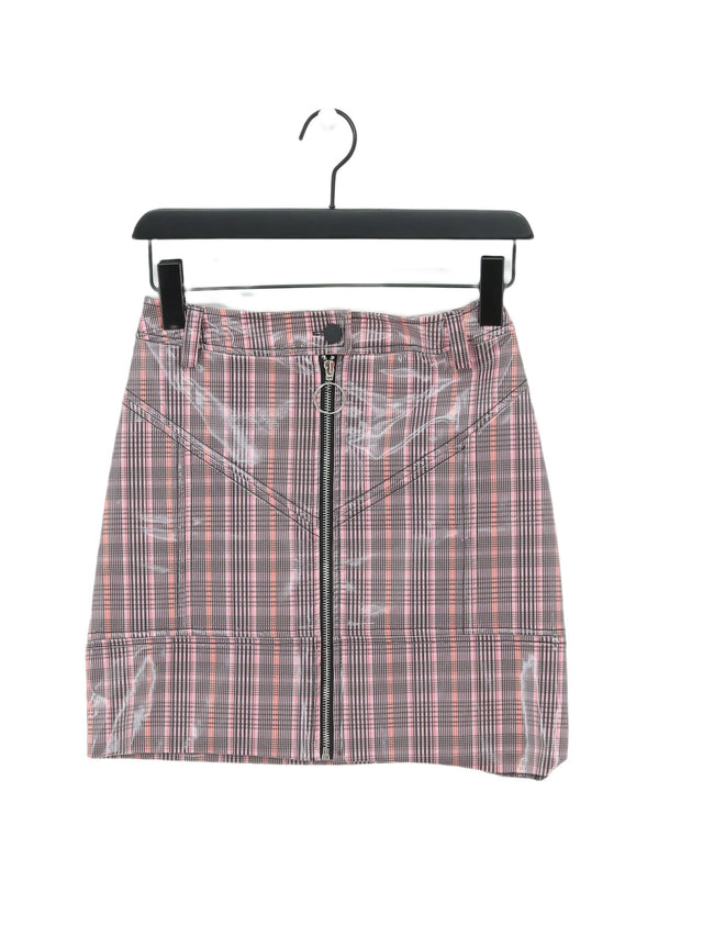 River Island Women's Mini Skirt UK 6 Pink Polyester with Cotton, Elastane