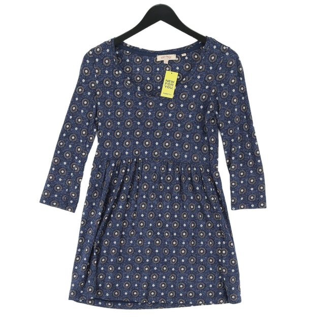 FatFace Women's Mini Dress UK 6 Blue Viscose with Cotton, Linen, Lyocell Modal
