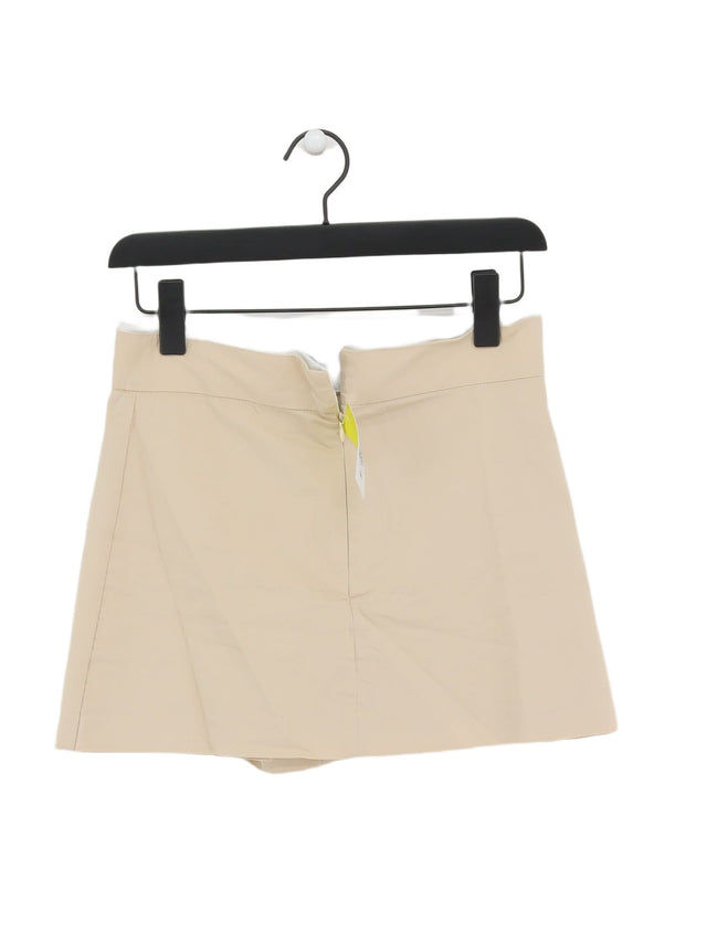 Zara Women's Mini Skirt XS Cream Cotton with Elastane
