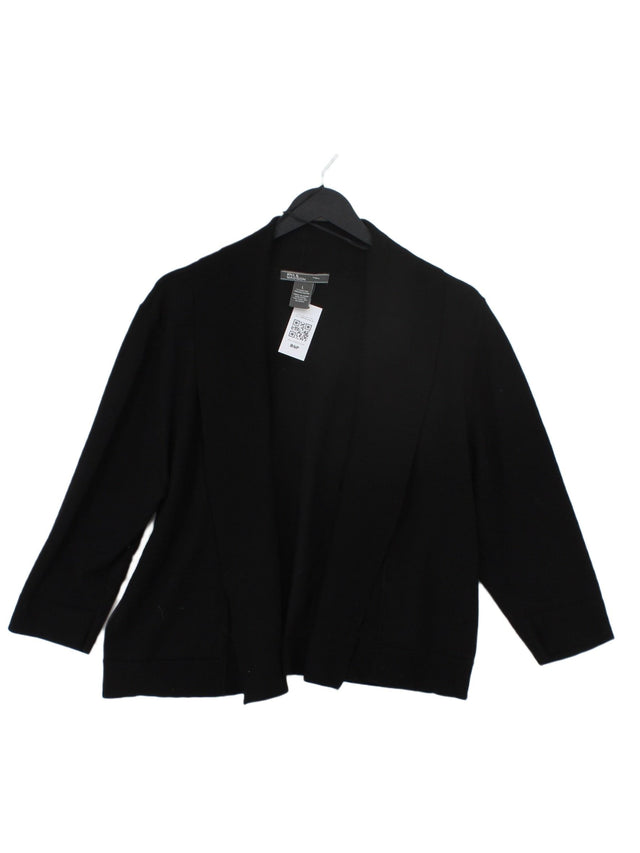 89TH & Madison Women's Cardigan L Black Rayon with Polyester