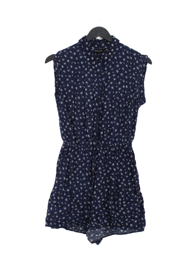 New Look Women's Midi Dress UK 8 Blue 100% Viscose