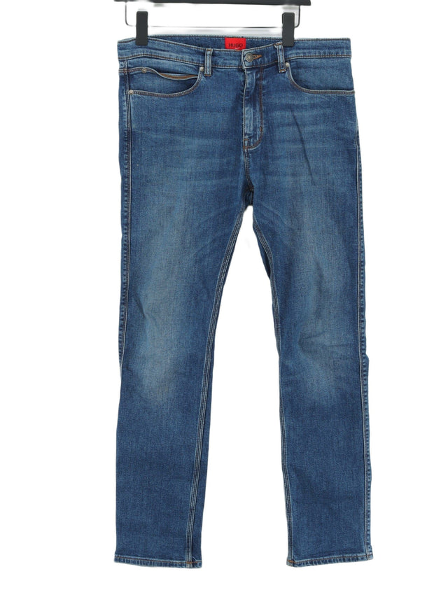 Hugo Boss Men's Jeans W 32 in; L 32 in Blue Cotton with Elastane