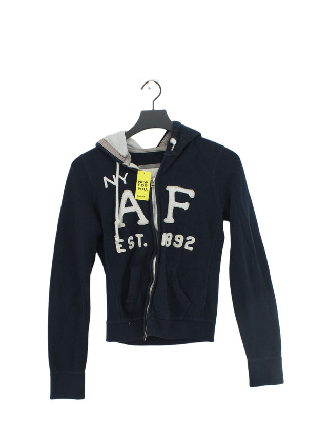 Abercrombie & Fitch Women's Hoodie S Blue Cotton with Polyester