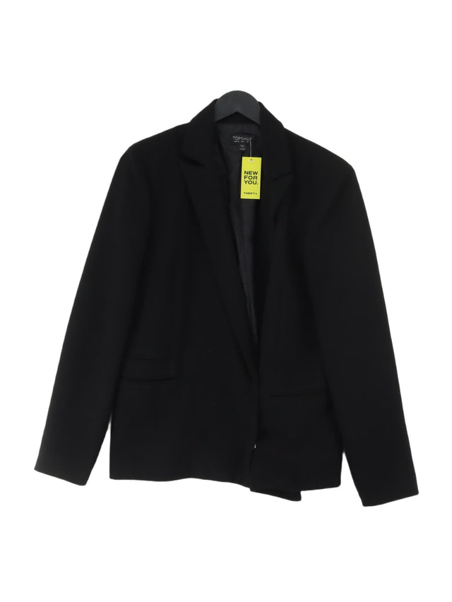 Topshop Women's Blazer UK 12 Black Polyester with Other