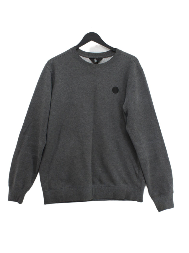 Volcom Men's Jumper M Grey Cotton with Polyester