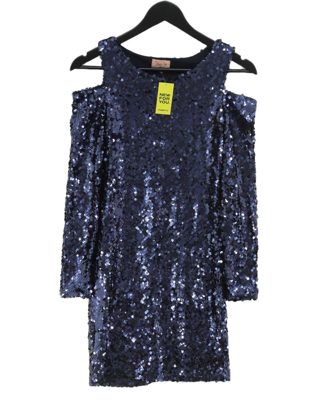 Topshop Women's Midi Dress UK 6 Blue Elastane with Polyester