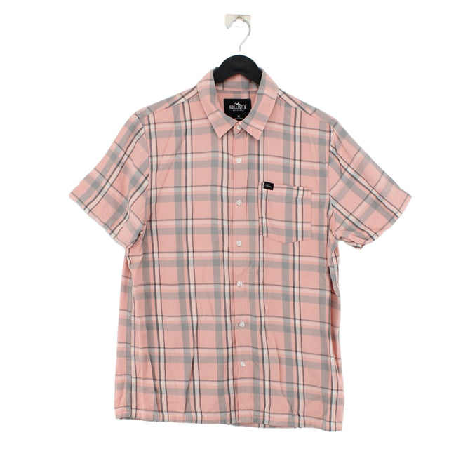 Hollister Men's Shirt M Pink Cotton with Viscose