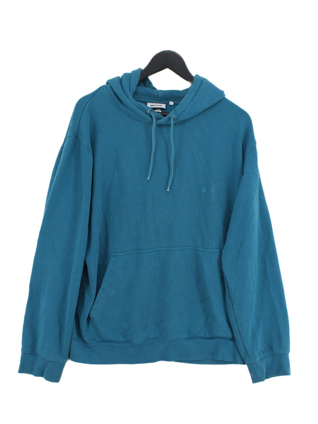 Weekday Women's Hoodie M Green Cotton with Elastane, Polyester