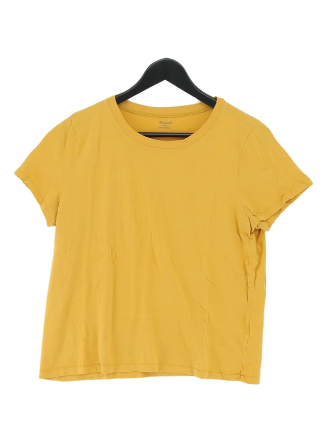 Madewell Women's T-Shirt L Yellow 100% Cotton