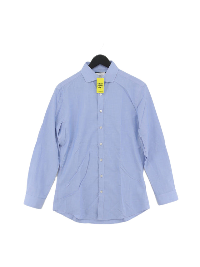 Charles Tyrwhitt Men's Shirt Chest: 40 in Blue Cotton with Elastane