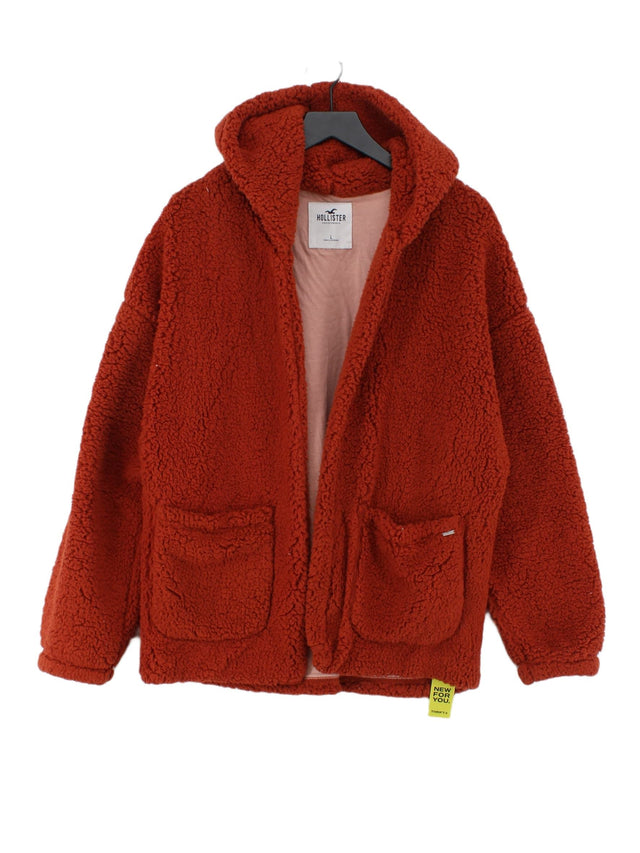 Hollister Women's Coat L Orange Cotton with Polyester