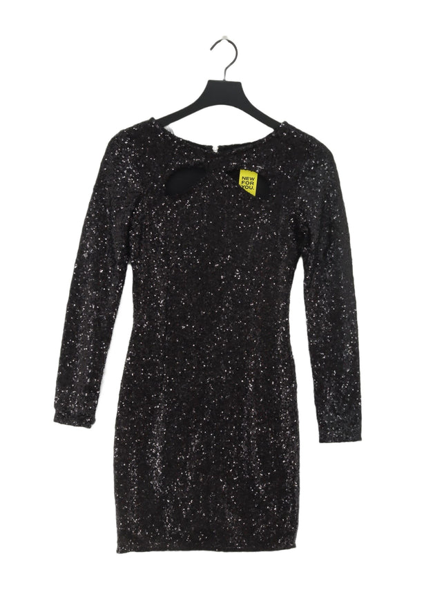 Quiz Women's Midi Dress UK 8 Black 100% Polyester