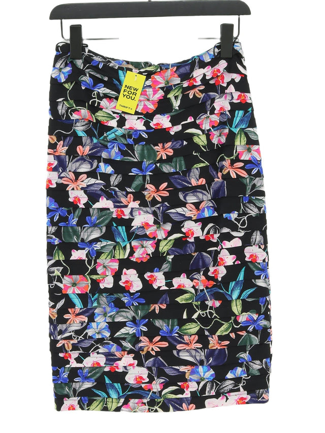 M&Co Women's Midi Skirt UK 12 Black Polyester with Elastane