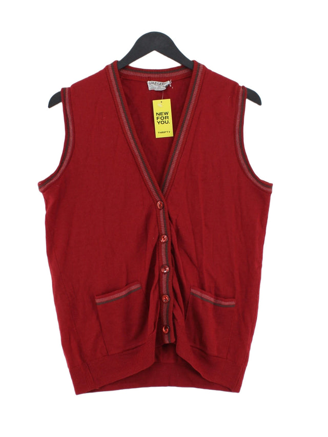 Jaeger Women's Cardigan S Red 100% Wool