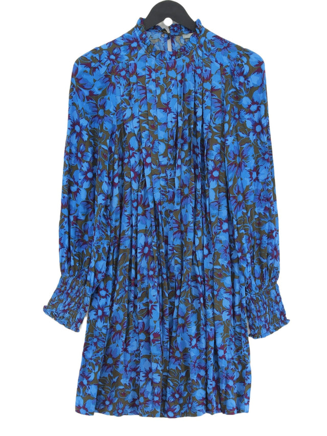 Oliver Bonas Women's Midi Dress UK 8 Blue 100% Viscose