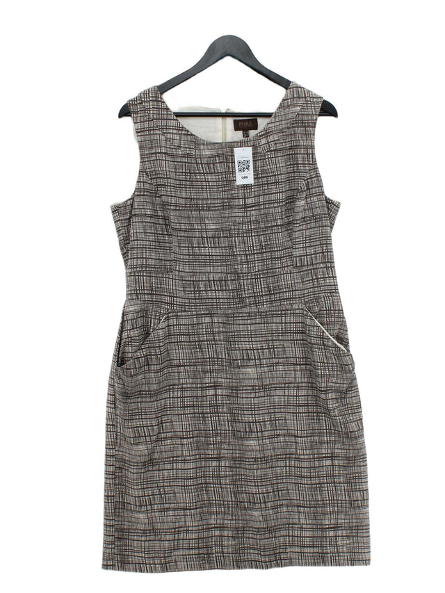 Pure Women's Midi Dress UK 16 Grey Silk with Other