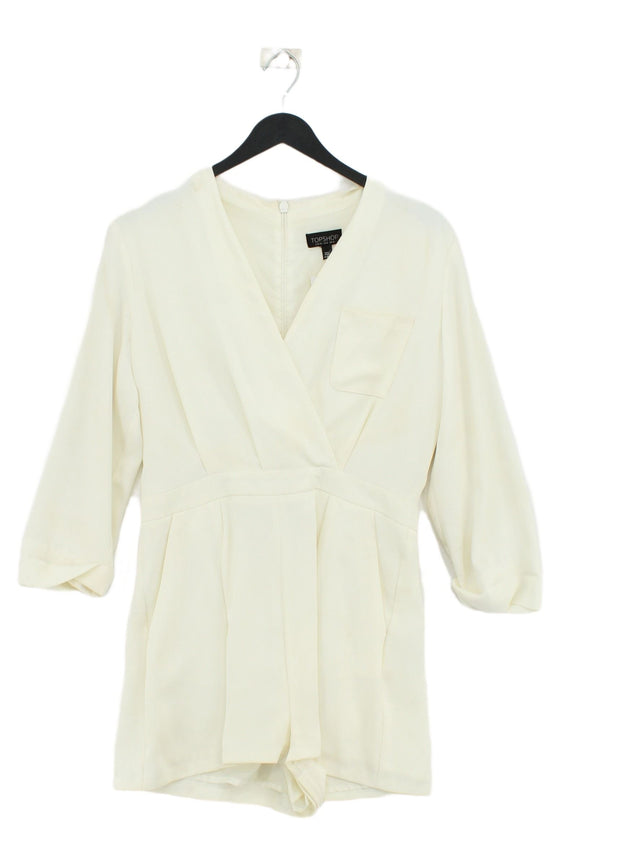 Topshop Women's Playsuit UK 12 Cream 100% Polyester