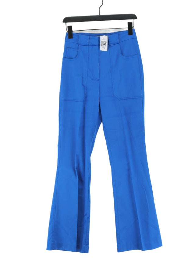 Reiss Women's Suit Trousers UK 8 Blue Cotton with Elastane