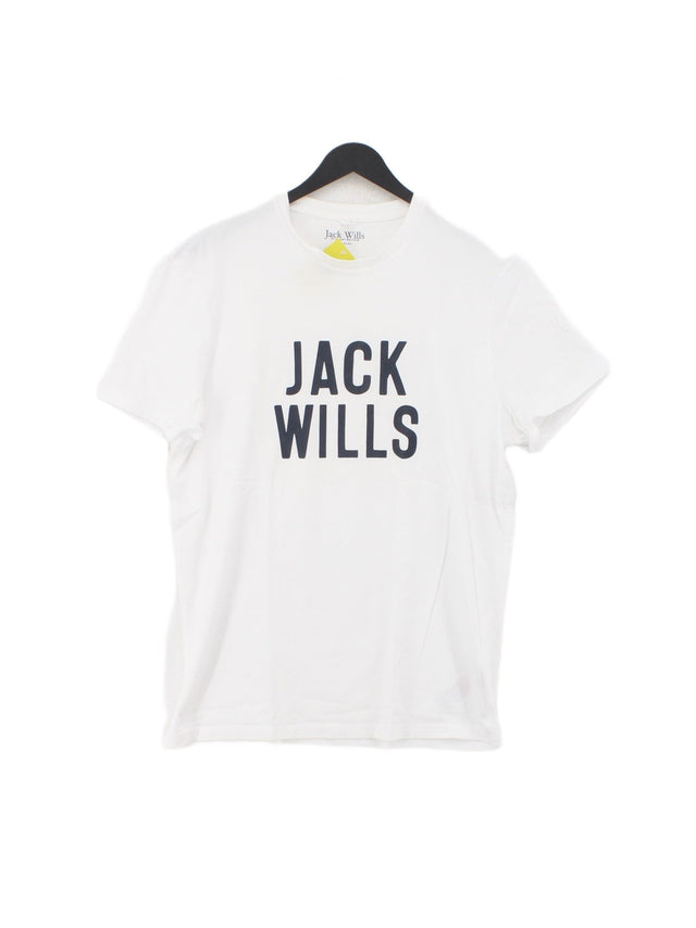 Jack Wills Men's T-Shirt L White 100% Cotton