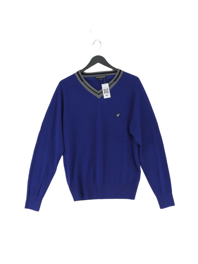 Lyle & Scott Men's Jumper M Blue 100% Wool